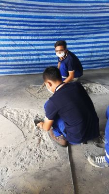 Epoxy mortar โรงงานทอผ้า