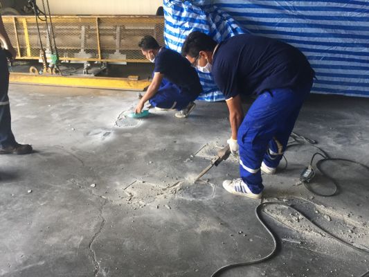 Epoxy mortar โรงงานทอผ้า