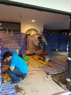 งานปรับดีดอาคารทรุดเอียง Microplies for structure jacking