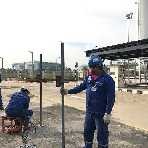 งานแก้ไขน้ำขังที่ผิวพื้นถนนคอนกรีตรอบศูนย์วิจัยฯ ปตท. วังน้อย