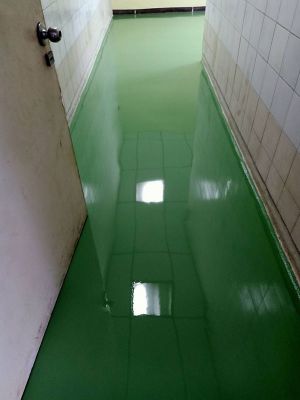 งานซ่อมพื้น ด้วยระบบอิพ็อกซี่เซลเลเวลลิ่ง Epoxy self leveling